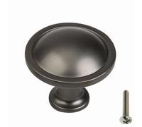 Highdecora Round Cabinet Door Knobs Diameter 33mm, Height 30mm, Pack Of 6 (Titanium)