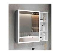 HighDefinition Silver Mirror Medicine Cabinet with Waterproof Door Defogging Feature Ample Storage Space Stylish Bathroom Decor (White 80cm/31.5in)