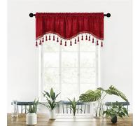 Highdi 1 Panels Kitchen Curtains for Small Windows, Short Cafe Curtains for Kitchen with Rod Pocket Decor for Bathroom Cupboard Rustic Farmhouse (Red,45X150cm)