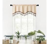 Highdi 1 Panels Kitchen Curtains for Small Windows, Short Cafe Curtains for Kitchen with Rod Pocket Decor for Bathroom Cupboard Rustic Farmhouse (Beige,45X150cm)