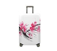 Highdi 18-32 Inch Suitcase Cover, Chinese Style Print Travel Suitcase Covers, Dustproof Anti-Scratch Suitcase Covers Protectors, Elastic Luggage Covers for Travel, Business (White,L)