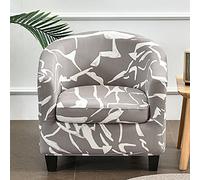 Highdi 2 Piece Tub Chair Cover for Armchair, Modern Minimalist Slipcovers Cushion Cover Stretch Dust Proof Removable Washable Furniture Protector Covers for Club Tub Chair (Grey Storm)