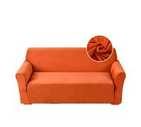 Highdi 2 Seater Sofa Covers, Elegant Velvet Stretch Slipcovers Armchair Loveseat Couch Cover for Living Room Replacement Furniture Protector (Orange,2 Seater)