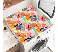 Highdi 2025 Washer and Dryer Top Protector Mat Cover 3D pattern, Non-Slip Washing Machine Top Protector Mat,for Dust-Proof Refrigerator,Home Kitchen Laundry Room (Orange,40x50cm)