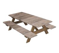 Highdi 3 Piece Set Picnic Table Cover with Bench Covers, Waterproof Rectangular Elastic Fitted Tablecloth Wipeable Table Cover for Indoor Outdoor Camping (Wood grain,30 * 72 inch)