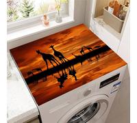Highdi 3D Animal Print Washer and Dryer Top Protector,Washer and Dryer Top Mat Absorbent Quick Dry Silicone Mat,Anti Slip Dust Proof Washing Machine Pad for Laundry Room (Orange,30x40cm)