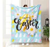 Highdi 3D Blankets and Throws for Sofa Beds, Soft Warm Fluffy Cozy Fleece Throw Blanket for Kids Adults Bedroom Couch Travel Cats Dogs Accessories (70x100cm,Coloured Eggs)