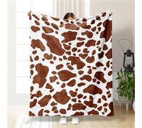 Highdi 3D Blankets and Throws for Sofa Beds, Soft Warm Fluffy Cozy Fleece Throw Blanket for Kids Adults Bedroom Couch Travel Cats Dogs Accessories (70x100cm,Brown Cow)