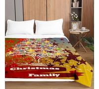 Highdi 3D Christmas Bed Throws Quilted Bedspreads, Lightweight Patchwork Quilt Comforter King Single Double, Washable Summer Quilt, Quilted Blanket for All Seasons (Red Star,180x220cm)