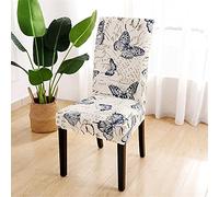 Highdi 3D Modern Printed Stretch Dining Chair Covers with High Back, Removable Washable Universal Seats Slipcovers, Hotel Party Wedding Decor Chair Covers (Vintage Butterfly,1 pc)