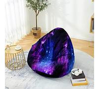 Highdi 3D NO Filler Beanbag,Soft Toy Storage Bean Bag Chair Cover Kids Adults,Lazy Sofa Beanbag NO Stuffed for Large Indoor Outdoor Bean Bag (XL:100x120cm,the galaxy)