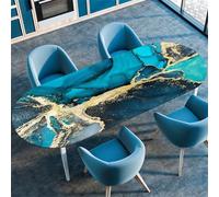 Highdi 3D Oval Table Cover with Elastic, Stretch Fitted Tablecloth Non-Slip Oval Table Protector Washable for Home Hotel Dining Outdoor Garden (Quicksand 2,132x178cm(52"x70"))