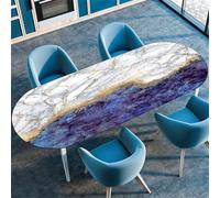 Highdi 3D Oval Table Cover with Elastic, Stretch Fitted Tablecloth Non-Slip Oval Table Protector Washable for Home Hotel Dining Outdoor Garden (Quicksand 1,91x152cm(36"x60"))