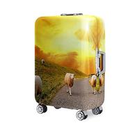Highdi 3D Sheep Print Suitcase Cover, Printed Design Travel Suitcase Covers, Washable Anti-Scratch Suitcase Covers Protectors, Luggage Covers for Suitcases Elastic (Sunset,M(22-24inch))