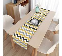 Highdi 3D Table Runners Geometric Table Runner Easy Care Tablerunner Decorative Cloth for Party, Banquet, Restaurant & Outdoors (Wave geometry,33x150cm)