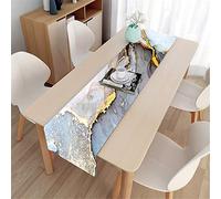 Highdi 3D Table Runners Marble Classic Table Runner Easy Care Tablerunner Decorative Cloth for Party, Banquet, Restaurant & Outdoors (Grey,33x180cm)