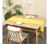Highdi 3D Table Runners Solid Color Table Runner Easy Care Tablerunner Decorative Cloth for Party, Banquet, Restaurant & Outdoors (33x150cm,yellow)