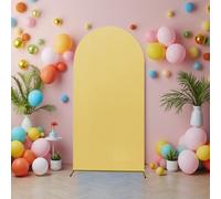 Highdi Arch Backdrop Cover, Stretchy Spandex Arch Stand Backdrops Cover for Birthday Banquet Wedding Reception Holiday Party Background Decoration (11 Yellow,8FT)