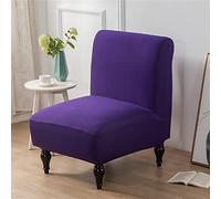 Highdi Armless Chair Slipcovers Accent Chair Covers Simple Plain Stretch Removable Washable Slipper Chair Cover Modern Furniture Protector for Living Room Hotel Bedroom (Violet)