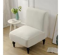Highdi Armless Chair Slipcovers Accent Chair Covers, Solid Color Stretch Removable Washable Slipper Chair Cover Modern Furniture Protector for Dining Living Room Hotel Bedroom Luxury (Beige)