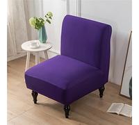 Highdi Armless Chair Slipcovers Accent Chair Covers, Solid Color Stretch Removable Washable Slipper Chair Cover Modern Furniture Protector for Dining Living Room Hotel Bedroom Luxury (Purple)