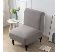 Highdi Armless Chair Slipcovers Accent Chair Covers, Solid Color Stretch Removable Washable Slipper Chair Cover Modern Furniture Protector for Dining Living Room Hotel Bedroom Luxury (Grey)