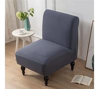 Highdi Armless Chair Slipcovers Accent Chair Covers, Solid Color Stretch Removable Washable Slipper Chair Cover Modern Furniture Protector for Dining Living Room Hotel Bedroom Luxury (Dark gray)