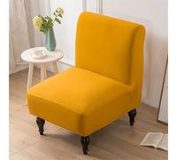 Highdi Armless Chair Slipcovers Accent Chair Covers, Solid Color Stretch Removable Washable Slipper Chair Cover Modern Furniture Protector for Dining Living Room Hotel Bedroom Luxury (Bright yellow)