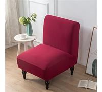Highdi Armless Chair Slipcovers Accent Chair Covers, Solid Color Stretch Removable Washable Slipper Chair Cover Modern Furniture Protector for Dining Living Room Hotel Bedroom Luxury (Burgundy)