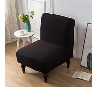 Highdi Armless Chair Slipcovers Accent Chair Covers, Solid Color Stretch Removable Washable Slipper Chair Cover Modern Furniture Protector for Dining Living Room Hotel Bedroom Luxury (Black)