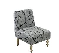 Highdi Armless Chair Slipcovers Accent Chair Covers, Stretch Removable Washable Slipper Chair Cover Modern Furniture Protector for Dining Living Room Hotel Bedroom Luxury (Grey flower)