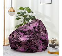 Highdi Bag Cover Without Filling Graffiti Printed Gaming Bean Bag Chair for Kids Adult No Filling Highback Beanbag Seat Comfortable Lazy Lounger Sofa Stuffed Toy Storage (70 * 80cm,Purple)