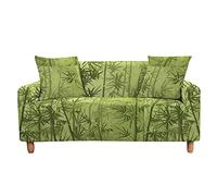 Highdi Bamboo Sofa Cover 1/2/3/4 Seater, Sofa Slipcover Stretch Washable Furniture Protector Printed Non Slip Sofa Covers for Loveseat Couch Sofa (4 Seater,bamboo forest)