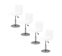 Highdi Bar Stool Slipcovers with Backrest Cover, Solid Color Jacquard Stretch Chair Cover for Short Swivel Dining Chair, 4 pcs (White)