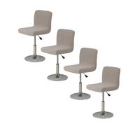 Highdi Bar Stools Slipcovers with Backrest Cover, Solid Color Jacquard Stretch Chair Cover for Short Swivel Dining Chair Back Chair Bar Stool Chair (khaki,4 pcs)