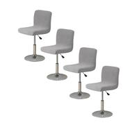 Highdi Bar Stools Slipcovers with Backrest Cover, Solid Color Jacquard Stretch Chair Cover for Short Swivel Dining Chair Back Chair Bar Stool Chair (gray,4 pcs)