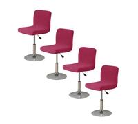 Highdi Bar Stools Slipcovers with Backrest Cover, Solid Color Jacquard Stretch Chair Cover for Short Swivel Dining Chair Back Chair Bar Stool Chair (wine red,4 pcs)