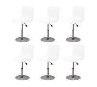 Highdi Bar Stools Slipcovers with Backrest Cover, Solid Color Jacquard Stretch Chair Cover for Short Swivel Dining Chair Back Chair Bar Stool Chair (white,6 pcs)
