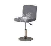 Highdi Bar Stools Slipcovers with Backrest Cover, Solid Color Waterproof Stretch Chair Cover for Short Swivel Dining Chair Back Chair Bar Stool Chair (dark gray,4 pcs)