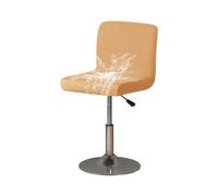 Highdi Bar Stools Slipcovers with Backrest Cover, Solid Color Waterproof Stretch Chair Cover for Short Swivel Dining Chair Back Chair Bar Stool Chair (camel,4 pcs)