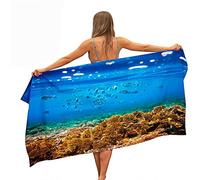 Highdi Beach Towel Extra Large Quick Dry Sand Proof, Ocean Printed Summer Microfibre Lightweight Bath Towels Absorbent Blanket for Holiday Beach Swimming Travel Yoga (Tropical Fish,80x180cm)