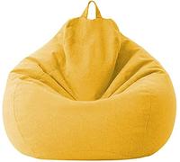 Highdi Bean Bag No Filler Gaming Beanbag Chair Cover for Adult Kid Without Filling Highback Comfortable Lazy Sofa Soft Beanbag Toy Storage Bean Bag Seat (100x120cm,Yellow)