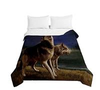Highdi Bed Throws Quilted Bedspreads, 3D Wolf Pattern Lightweight Patchwork Quilt Comforter Single Double, Cotton Throw Summer Quilt, Quilted Blanket for All Seasons (Couple,220 * 240cm)