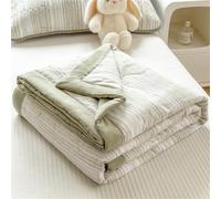 Highdi Bed Throws Quilted Bedspreads,Lightweight Patchwork Quilt Comforter Single Double Super King Size,Cotton Throw Summer Quilt,Quilted Blanket for All Seasons (Green,150x200cm)