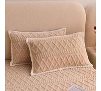 Highdi Bedding Sheets Deep Pocket 28cm Furry Bottom Sheet, Warm Ultra Soft Easy Care Fade Resistant King Size Bed (2 Pillowcase,Camel)