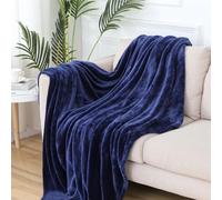 Highdi Blankets and Throws for Sofa Beds, Soft Warm Fluffy Cozy Fleece Throw Blanket for Kids Adults Bedroom Couch Travel Cats Dogs Accessories (50X70cm,navy blue)
