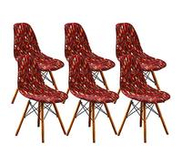 Highdi Christmas Scandinavian Dining Chair Covers, Stretch Universal Armless Chair Slipcovers Shell Chairs Covers Removable Washable for Kitchen Bedroom Living Room Lounge (6PCS,christmas wreath)
