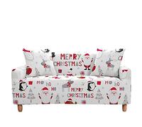Highdi Christmas Sofa Cover 1/2/3/4 Seater, Sofa Slipcover Stretch Washable Furniture Protector Non Slip Sofa Covers for Loveseat Couch Sofa (White Christmas,3 Seater)