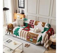 Highdi Christmas Throw for Sofa Large, Soft Blanket Decorative Throw Blanket with Fringe, 1 2 3 4 Seater Sofa Throws, Travel Nap Blanket for Chair Couch Bed and Armchair (Snowman,180x380cm)