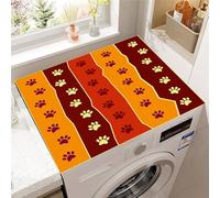 Highdi Colorful Dog Paw Washer and Dryer Top Protector,Washer and Dryer Top Mat Absorbent Quick Dry Silicone Mat,Anti Slip Dust Proof Washing Machine Pad for Laundry Room (Orange,50x50cm)